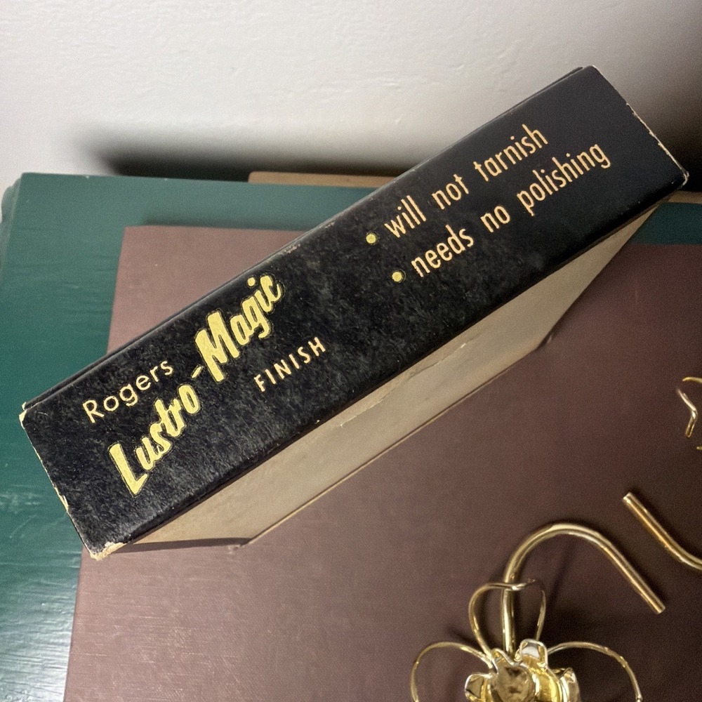 Vintage W.T. Rogers Gold Flower Lustro Magic Candle Holders MCM Boxed - Picture 5 of 13